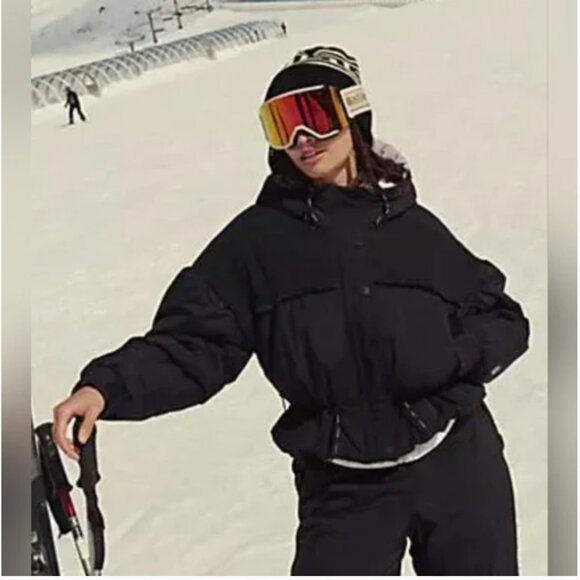 Free People Sunday Skies Snow Puffer Hooded Waterproof Jacket size M - Picture 1 of 7